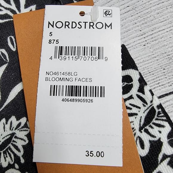 Nordstrom By Cristina Martinez Cozy Joggers Blooming Faces Black White Size 5 - Picture 8 of 8